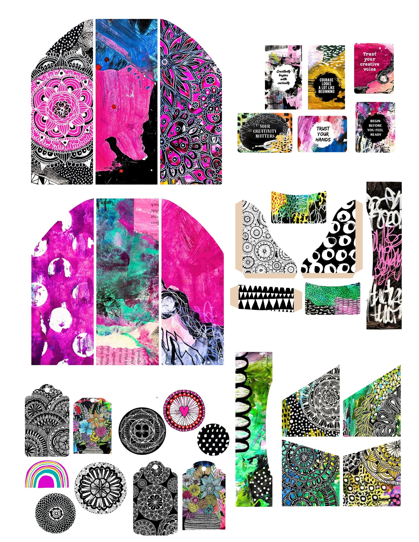 Mixed & Messy Printable Trifold Folio Kit