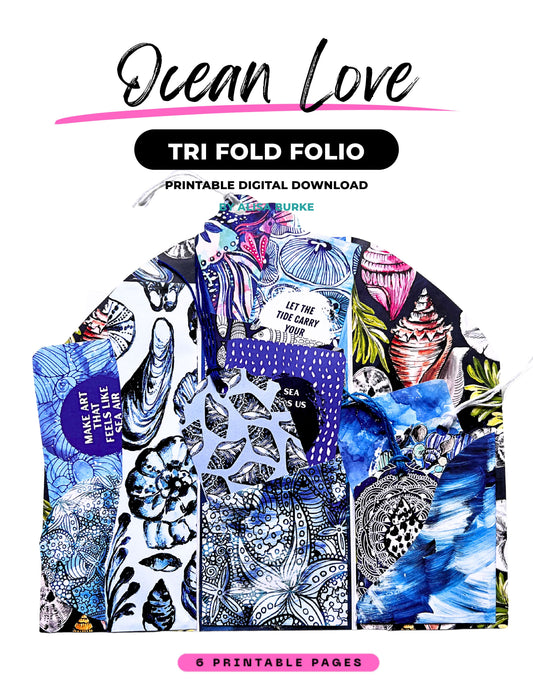 Ocean Love Printable Trifold Folio Kit