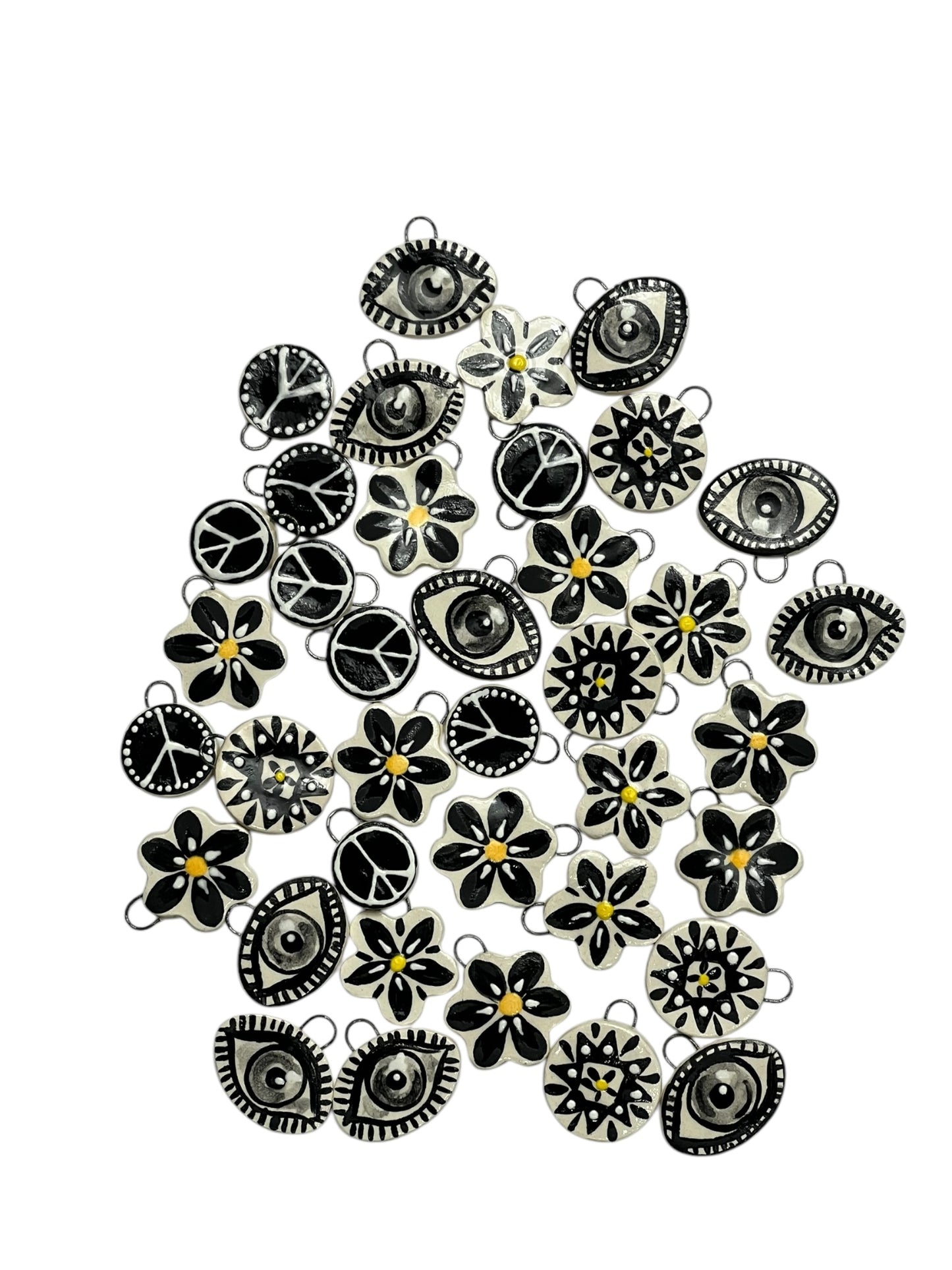 black and white peace sign