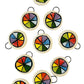 color wheel ceramic charm