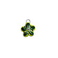 green flowers ceramic charm
