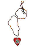 red heart ceramic necklace