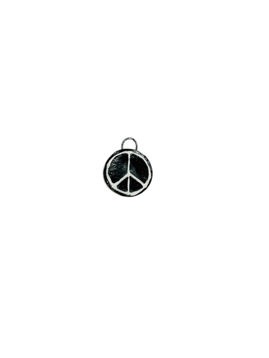 black and white peace sign