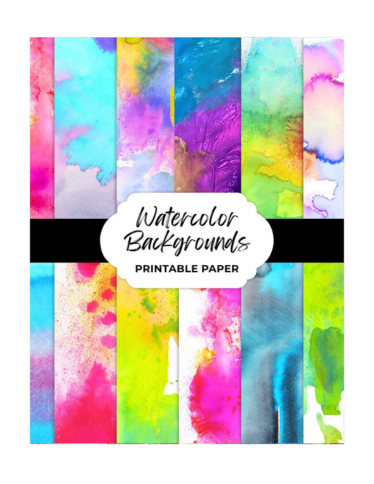 Watercolor Backgrounds Printable Paper