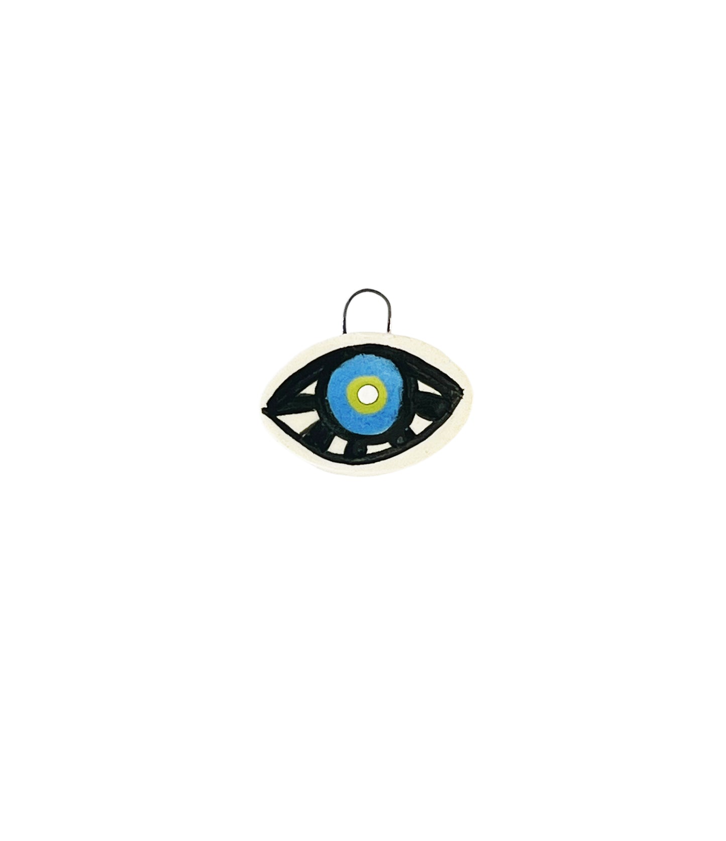 blue eye ceramic charm