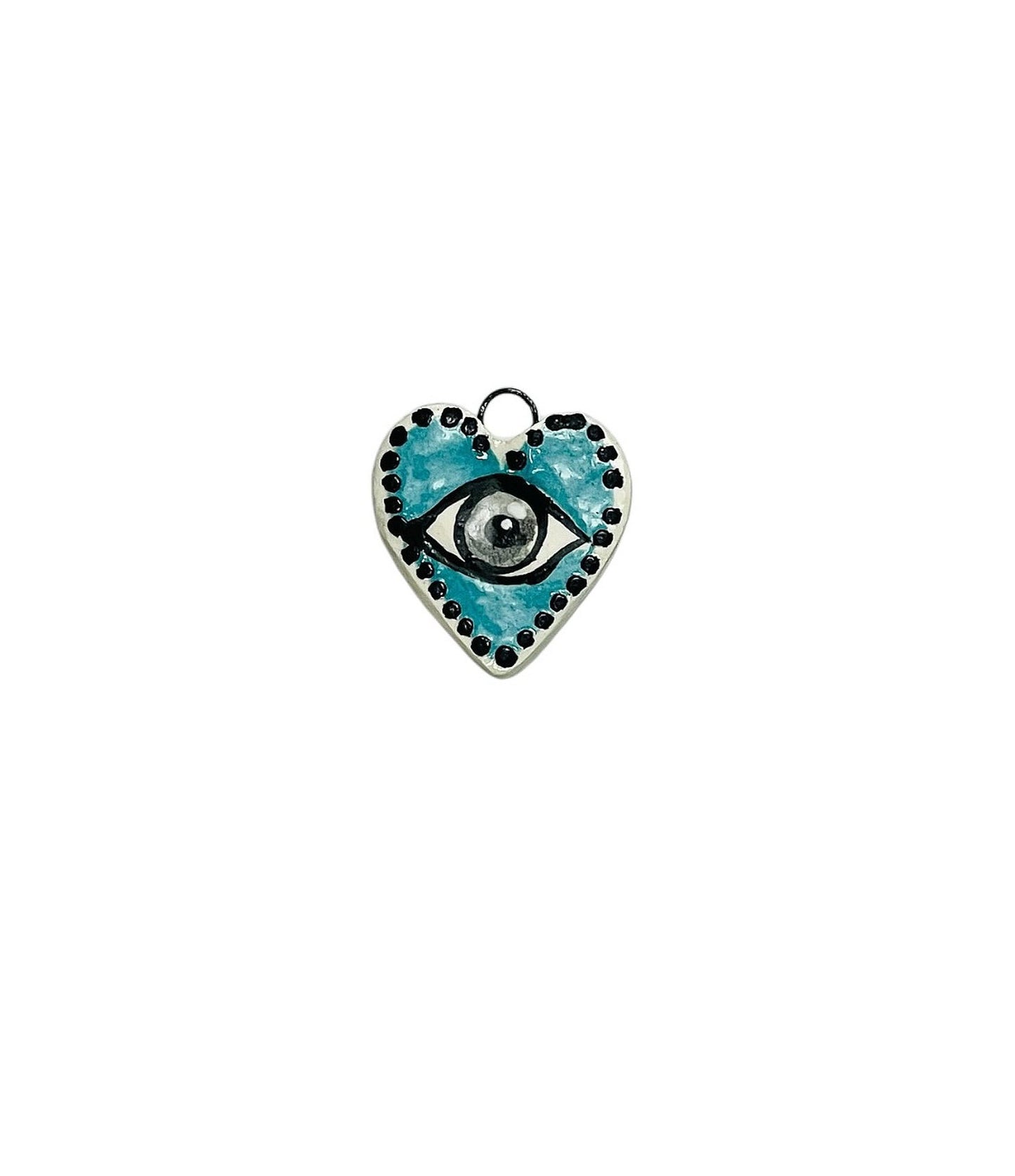 blue eye ceramic charm