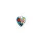 blue bouquet heart ceramic charm