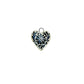 blue flowers heart ceramic charm