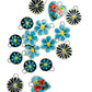 blue daisy ceramic charm