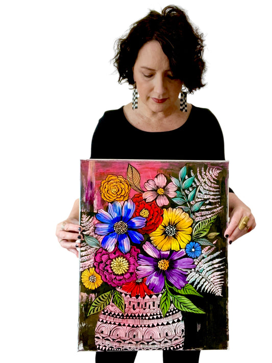 messy bouquet original painting