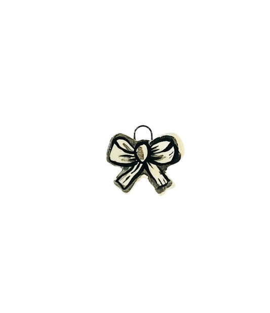 bow ceramic charm