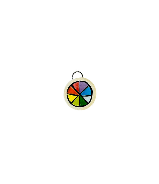 color wheel ceramic charm