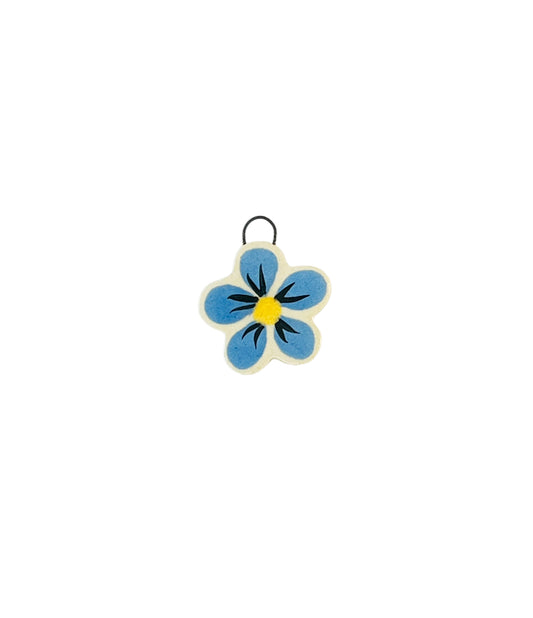 blue flower ceramic charm