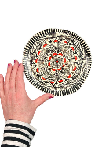 red mandala plate