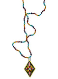 colorful diamond ceramic necklace