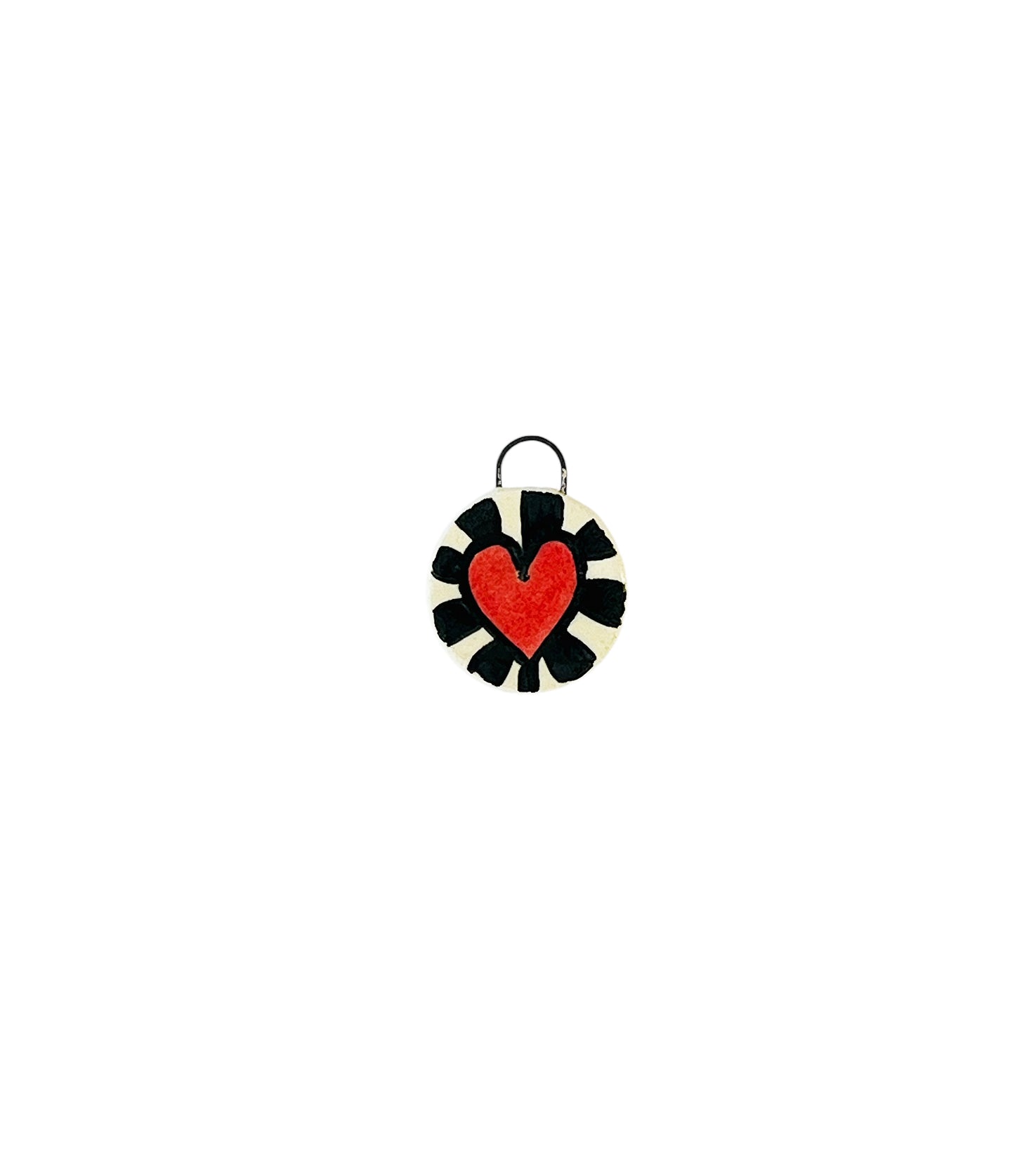 red heart ceramic charm