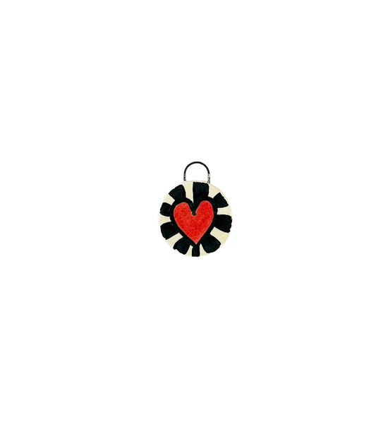 red heart ceramic charm