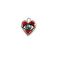seeing red heart ceramic charm