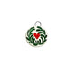 red heart wreath ceramic charm