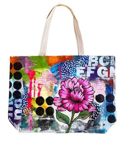 large hand painted messy tote 2