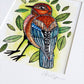 little bird with leaves 8x10 matted print