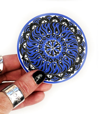 blue mandala vinyl sticker