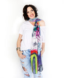watercolor flowers scarf