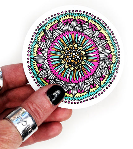 floral mandala vinyl sticker