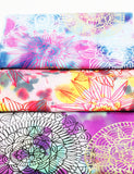 yellow & pink flowers messy scarf- 10 available