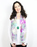 purple and turquoise mandala messy scarf- 10 available