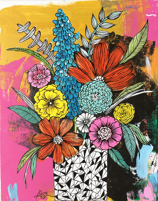 messy bouquet original painting 2