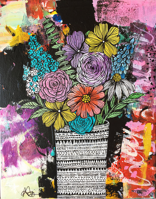 messy bouquet original painting 4