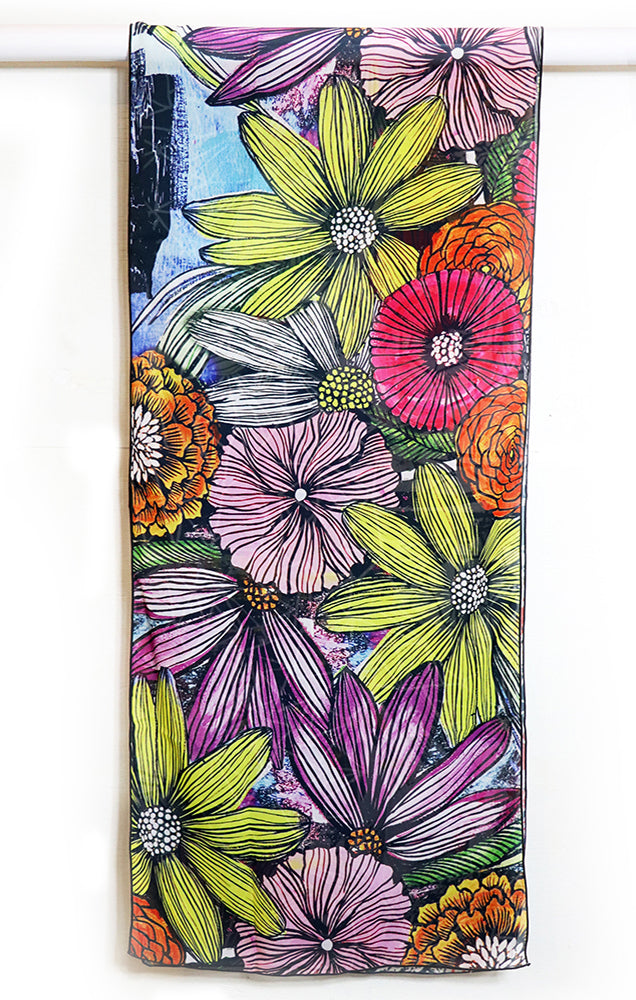messy flowers scarf