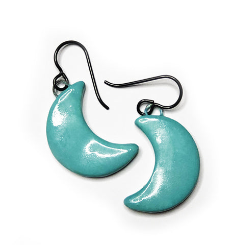 ceramic moon earrings