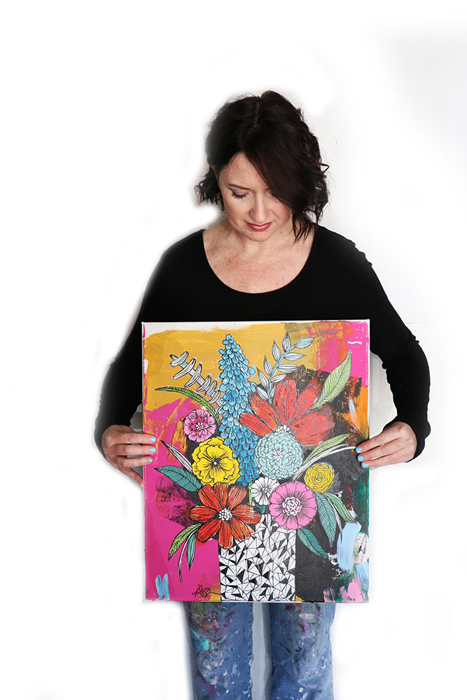 messy bouquet original painting 2