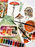 watercolor sketch mushrooms