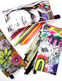 watercolor roses pouch