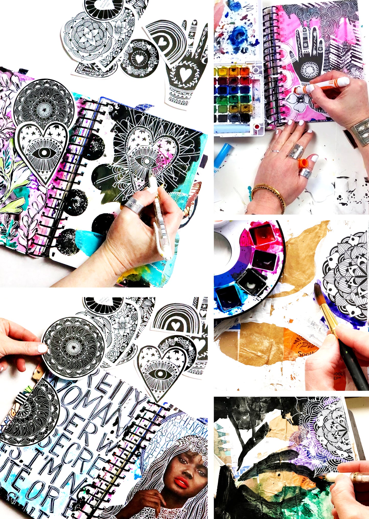 hearts paper sticker pack