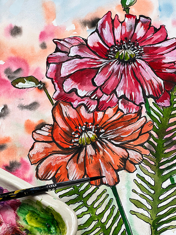 watercolor poppies