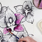 sketch and watercolor orchids