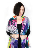 watercolor flowers scarf