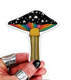 rainbow mushroom vinyl sticker
