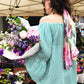 blue watercolor flowers scarf