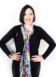 teal flowers scarf