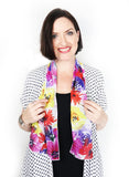 short colorful flowers scarf