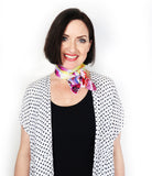 short colorful flowers scarf