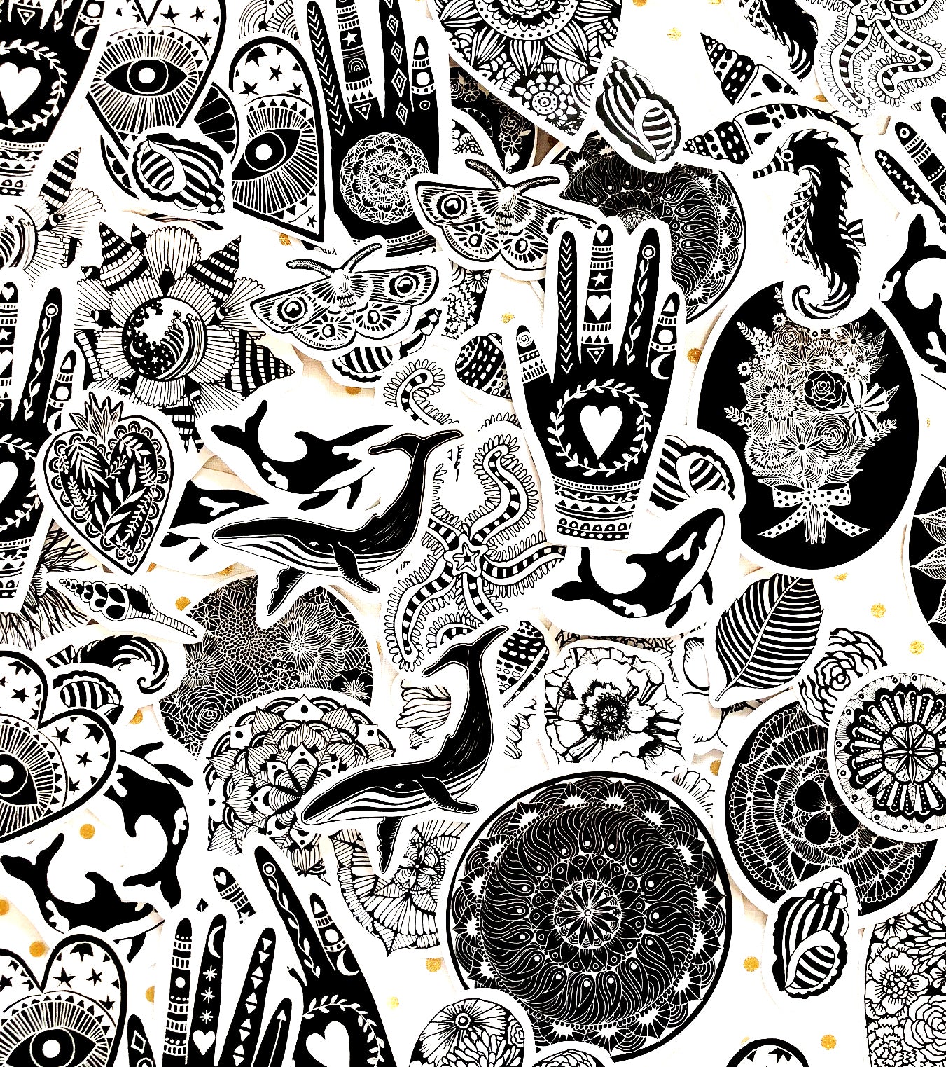 hearts paper sticker pack