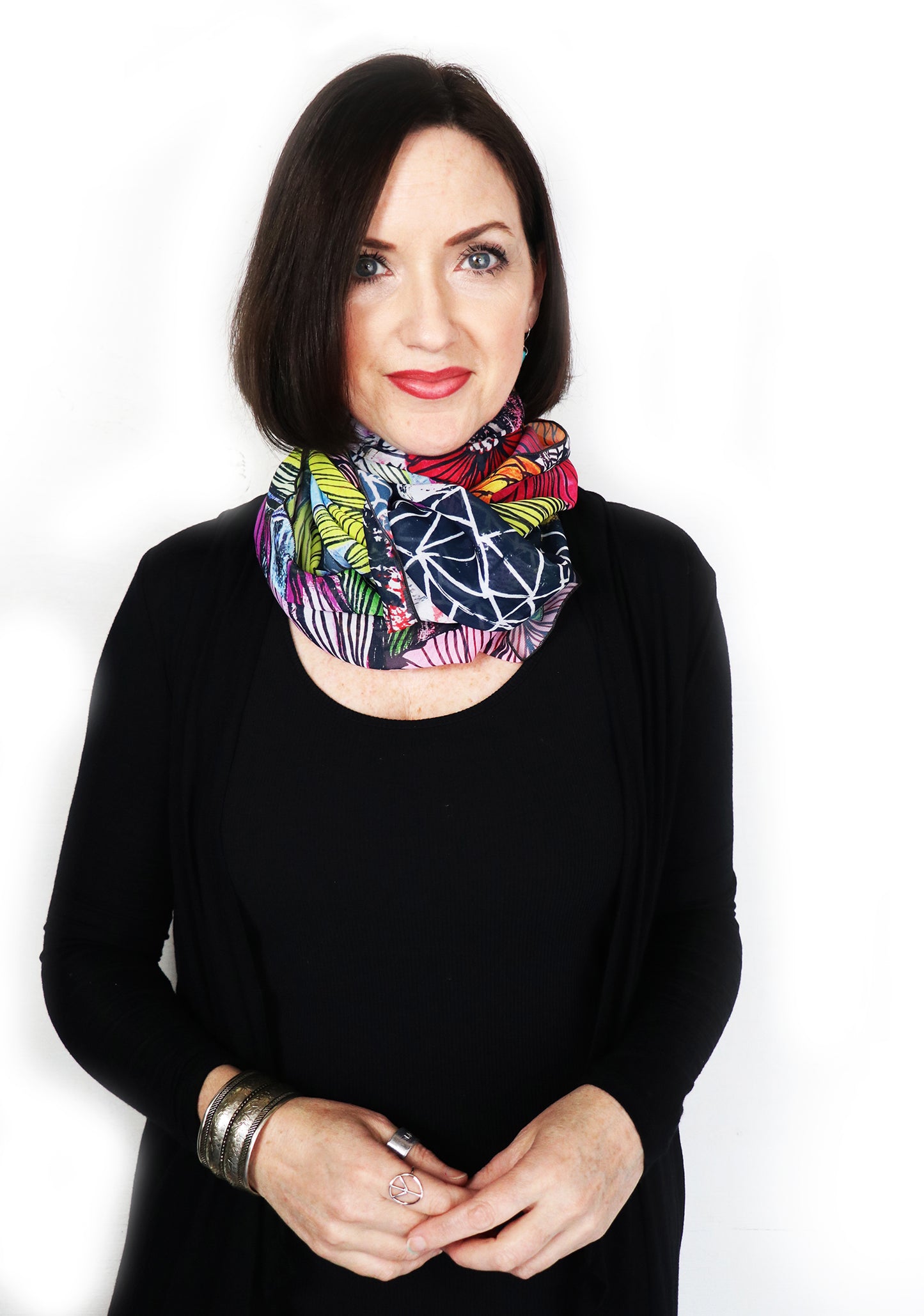 watercolor flowers scarf