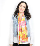 yellow & pink flowers messy scarf- 10 available